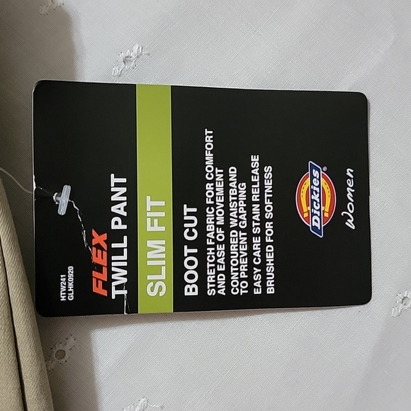 Women's Dickies Boot Cut Slim Fit Twill Pants, Khaki, Size 14R, NWT - Picture 2 of 12